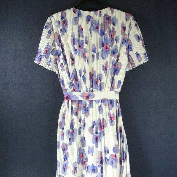 NEW BOSS HUGO BOSS Diplissee Pleated Floral-Print Dress Size US 6 #391 - Picture 7 of 12